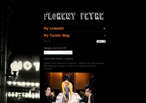 My Flavors.me Homepage with my Tumblr Blog Feed opened
